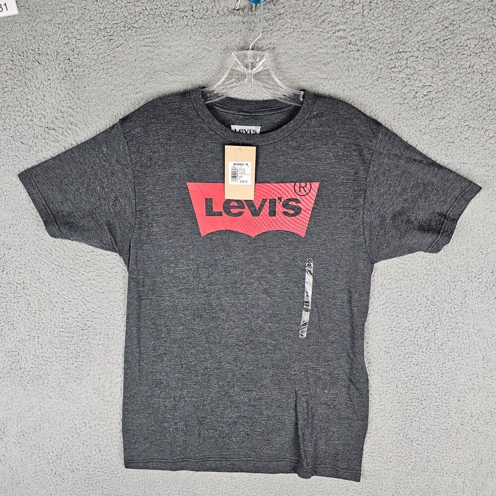 Levi's T Shirt Mens‎ Short Sleeve Graphic Gray Levi Logo Gray Shirt Small